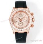 C1 Factory Rolex Daytona 40 Oysterflex Rose Gold with Baguettes 1:1 Replica Watch